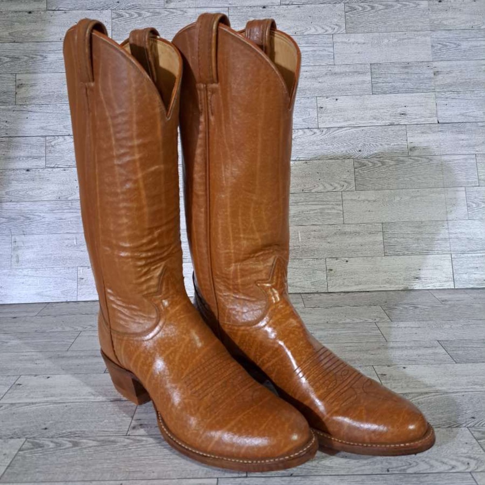Women's Tony Lama Handmade Real Leather Brown Western Cowboy Boots
